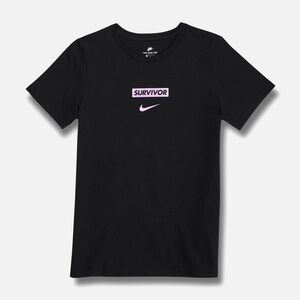 Nike Black T-Shirt with Purple 'Survivor' Logo